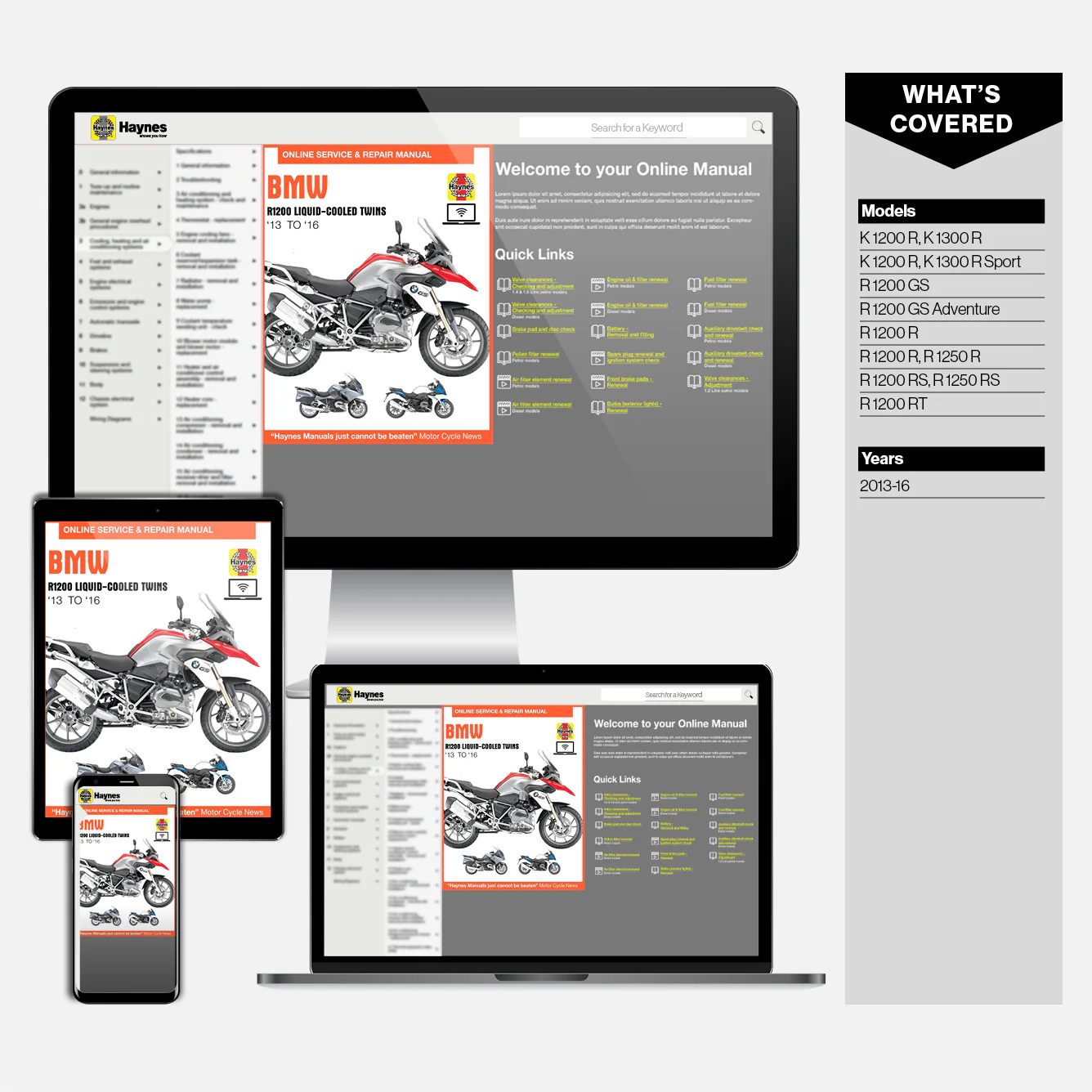 BMW R1200 dohc liquid-cooled Twins (2013-2016) Haynes Repair Manual - Image 9