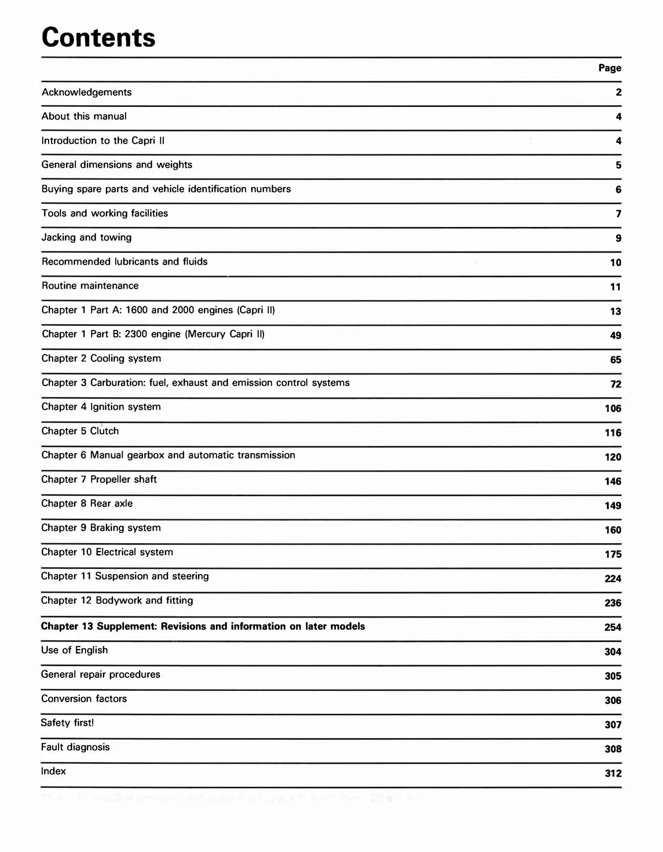 Ford Capri II (and III) 1.6 & 2.0 (1974-1987) Haynes Repair Manual - Image 3