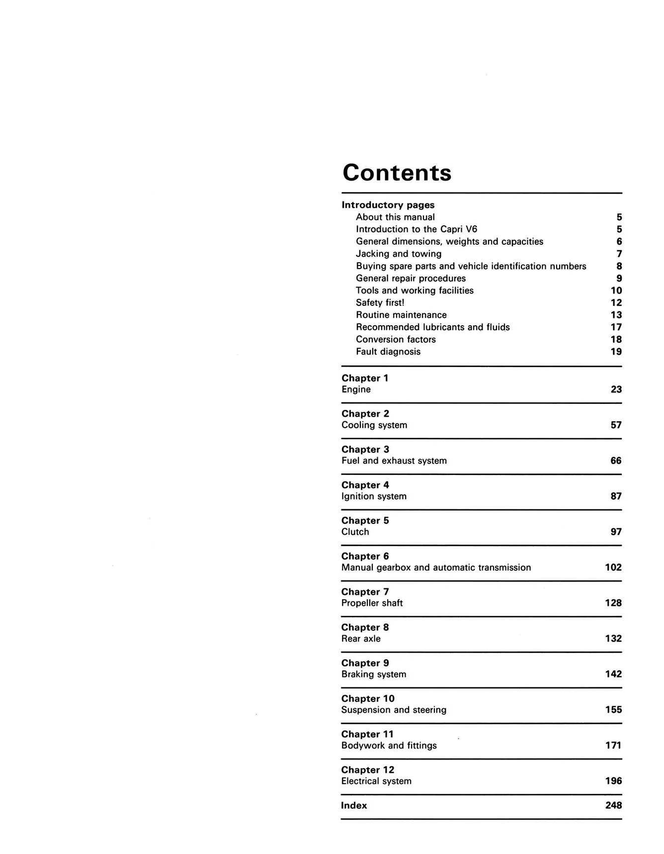 Ford Capri II (and III) 2.8 & 3.0 V6 (1974-1987) Haynes Repair Manual - Image 3