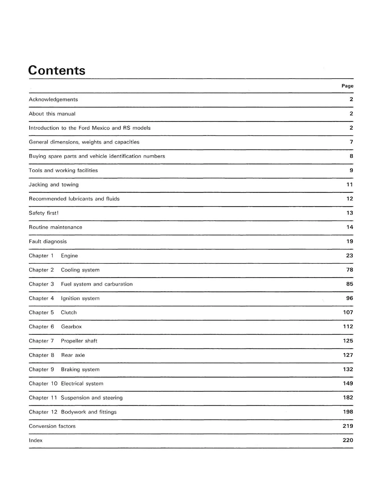 Ford Escort Mk II Mexico, RS 1800 & RS 2000 (1975-1980) Haynes Repair Manual - Image 3